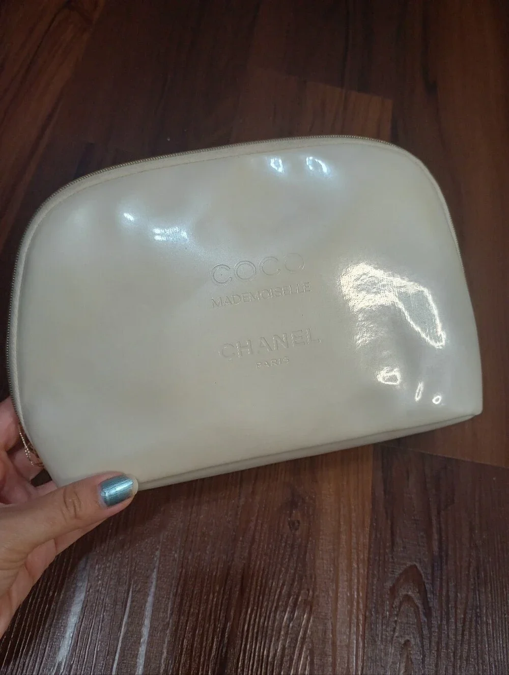 Chanel Coco Mademoiselle cosmetic pouch patent finish